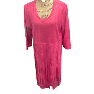 𝅺W.A.Y. Pink Suede Dress. NEW